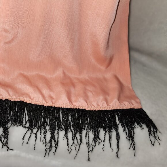 Orange Evening Scarf w/Black Fringe - Picture 8 of 8